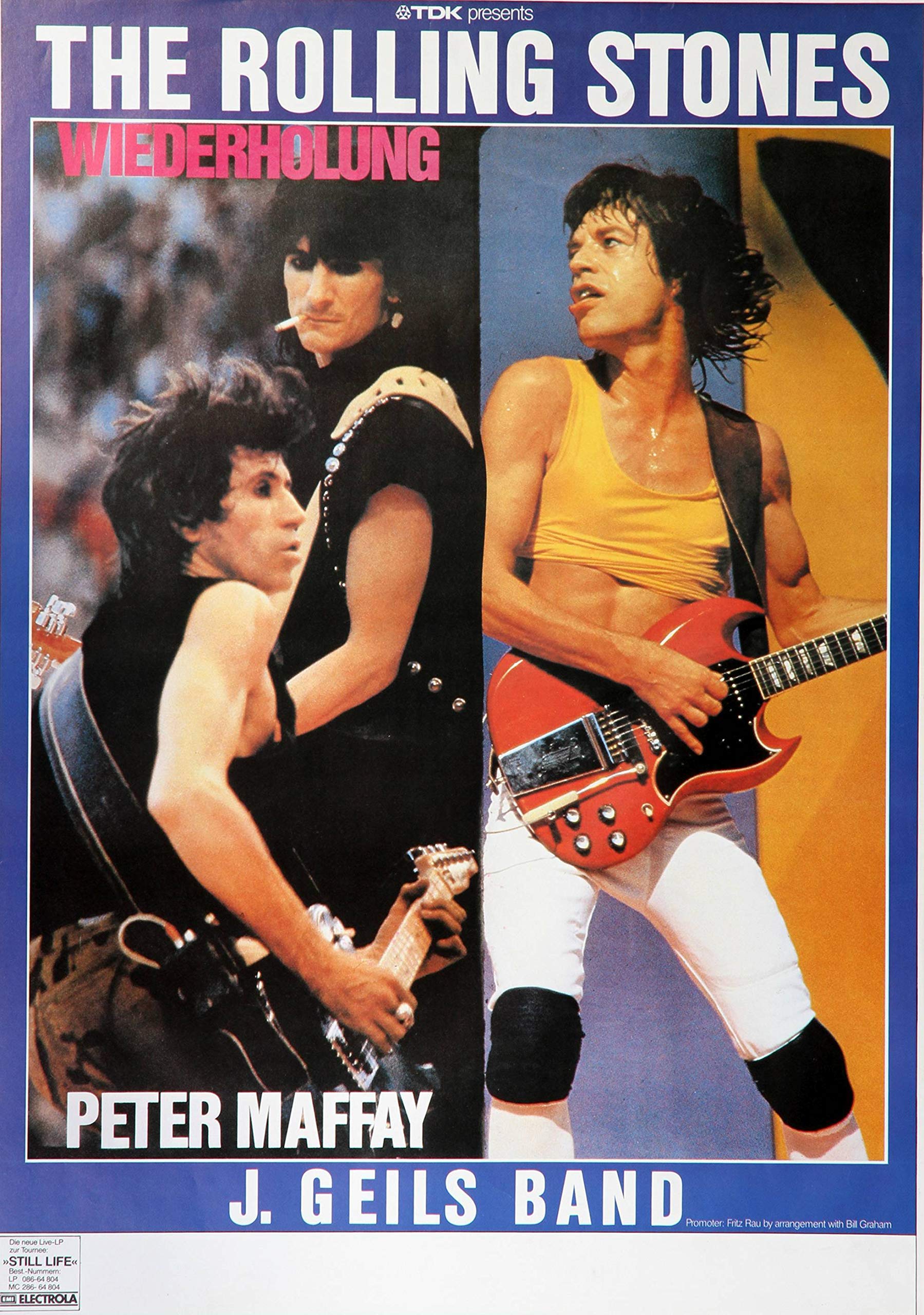 Premium Poster/Plakat | DIN A1 | Wanddeko | Live Konzert Veranstaltung » The Rolling Stones - Still Live, No Town 1982 «