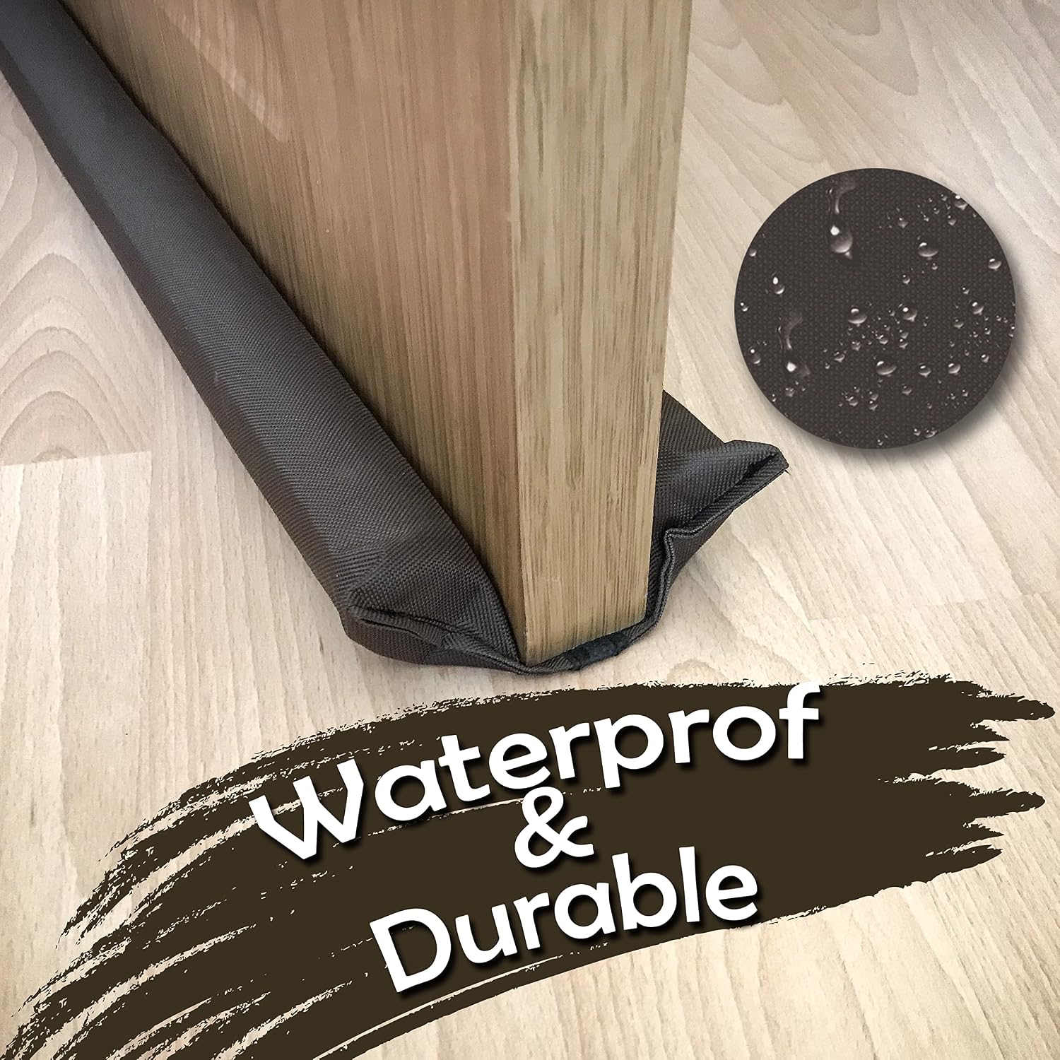 Under Door Draft Stopper, Waterproof Snowproof Door Draft Blocker, Fits 30” to 36”, Blocks Dust Noise Light Wind, Door Sweep, Insulator Interior or Exterior Doors (Black)