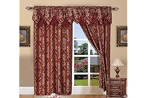 Elegant Comfort Penelopie Jacquard Look Curtain Panel Set