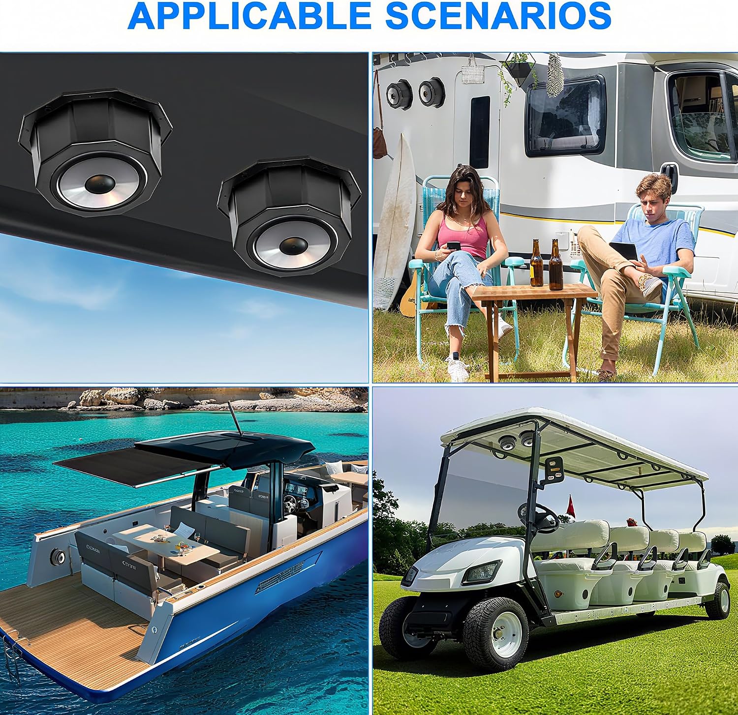2PCS 6.5 Inch Angled Speaker Pods, Universal Surface Mount Enclosure Box with Gaskets, Waterproof & Dustproof Design for UTV, Polaris RZR, Can Am X3, RV, Boat, Car, Trailer (Black)