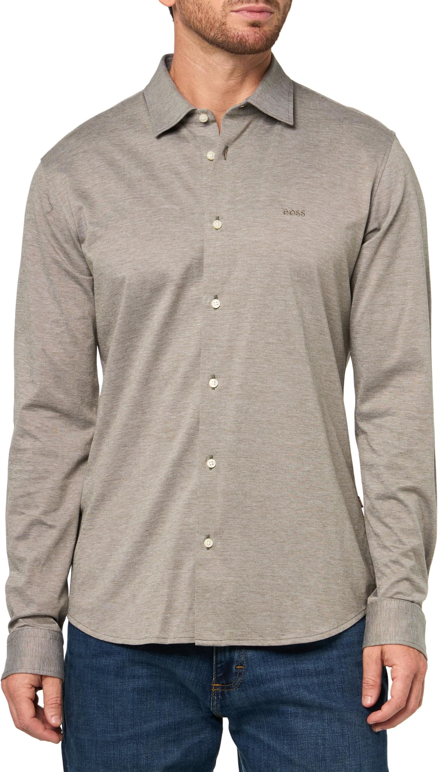 Mens Soft Touch Jersey Button Down Shirt