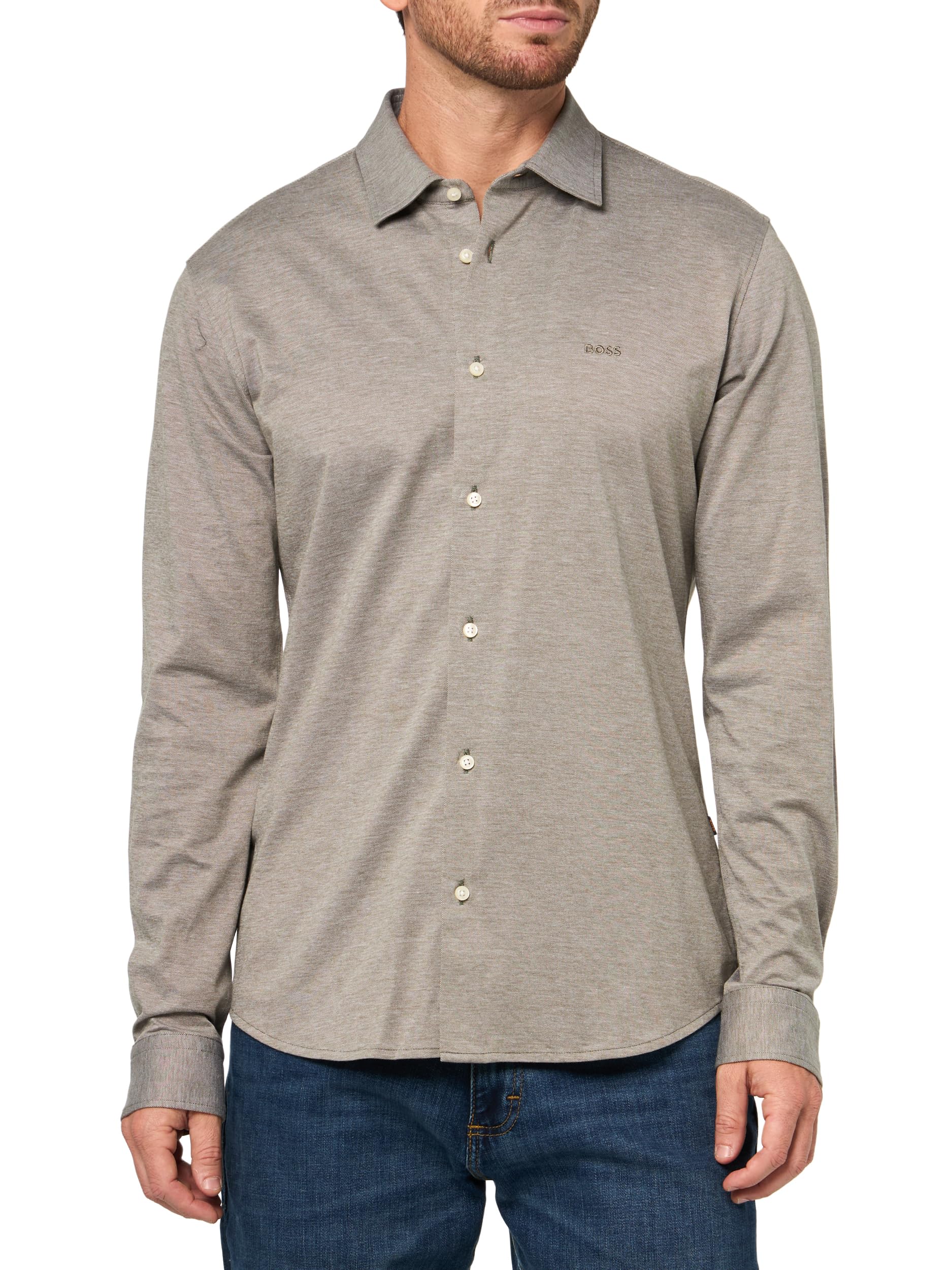 Mens Soft Touch Jersey Button Down Shirt