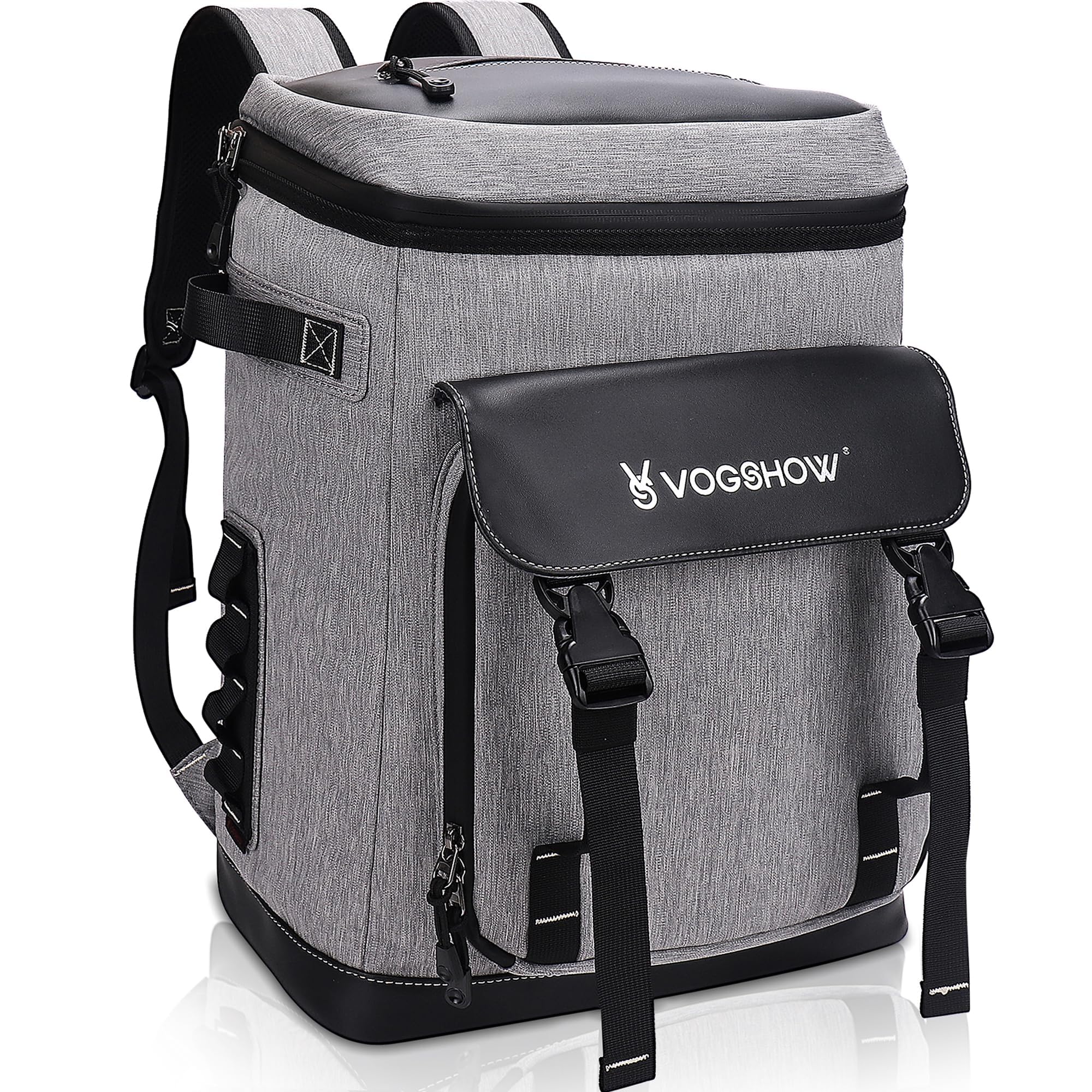 VS Vogshow 30L Kühlrucksack, Großer Isolierter Picknickrucksäcke Kühltasche Mehrzweck Rucksack Männer Frauen für Camping/BBQ/Familien-Outdoor/Einkaufen/Reisen/Strand/Angeln (Grau)