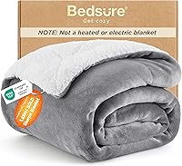 Bedsure GentleSoft Sherpa Fleece Throw Blanket - Thick Warm Reversible Soft Plush Cozy for Couch Winter 50x60 Grey