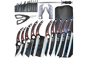 huusk knife set Professional Kitchen Knife Set, Forged Blades, Full Tang Design