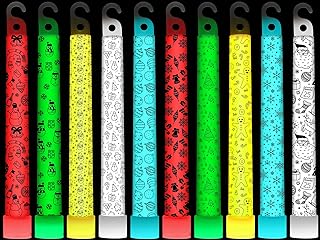 VIHOSE 50 Pcs 6 Inch Christmas Glow Sticks Hanging Wands Bulk Bright Light up Stick Glow in the Dark Christmas Flashing Wa...