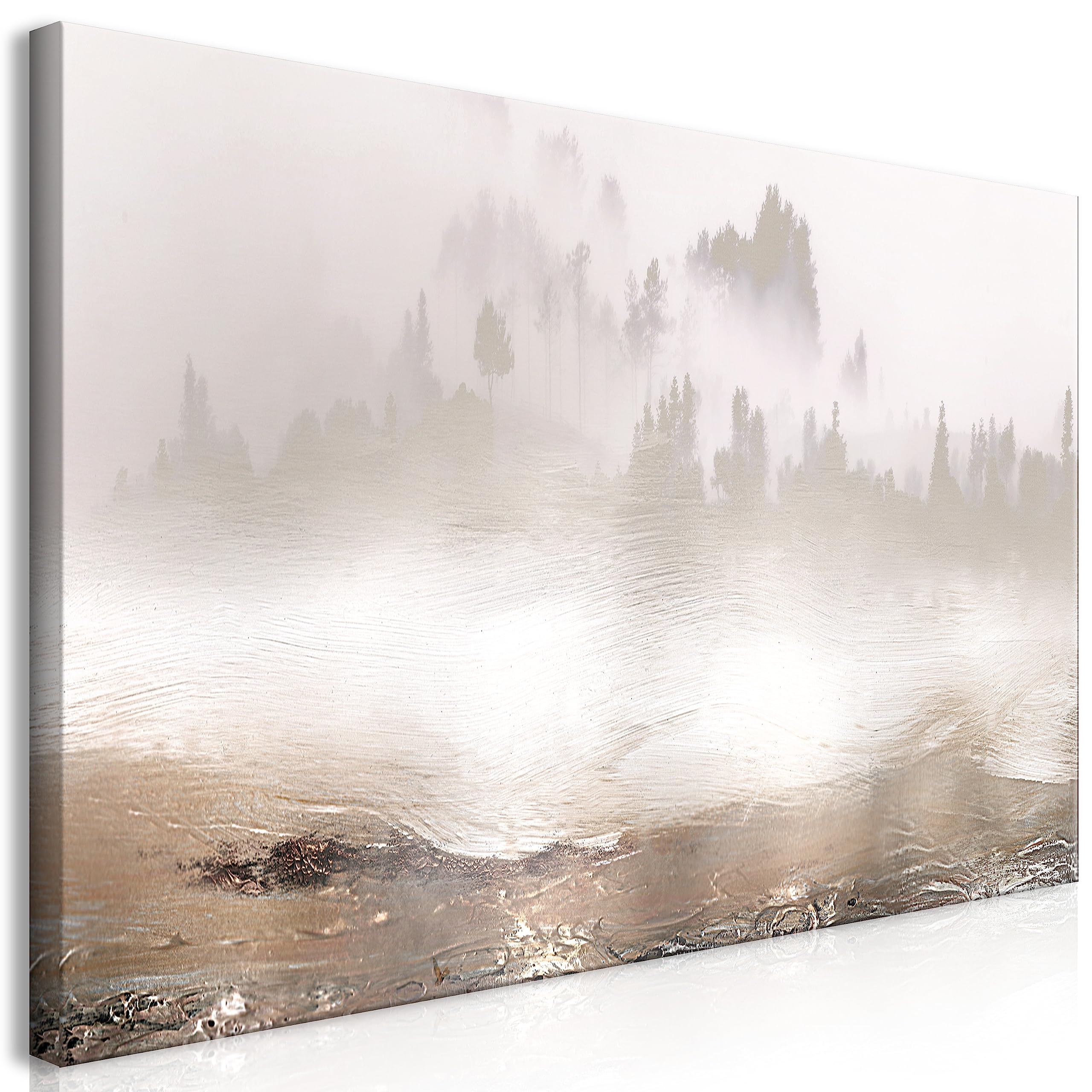 artgeist Acoustic Canvas Wall Art Canvas Wall Art Print Forest 53x18 in - 1pcs Picture with Foam Sound Print Artwork Room Acoustics Soundproofing Nature Landscape Tree Abstract c-A-10120-b-a