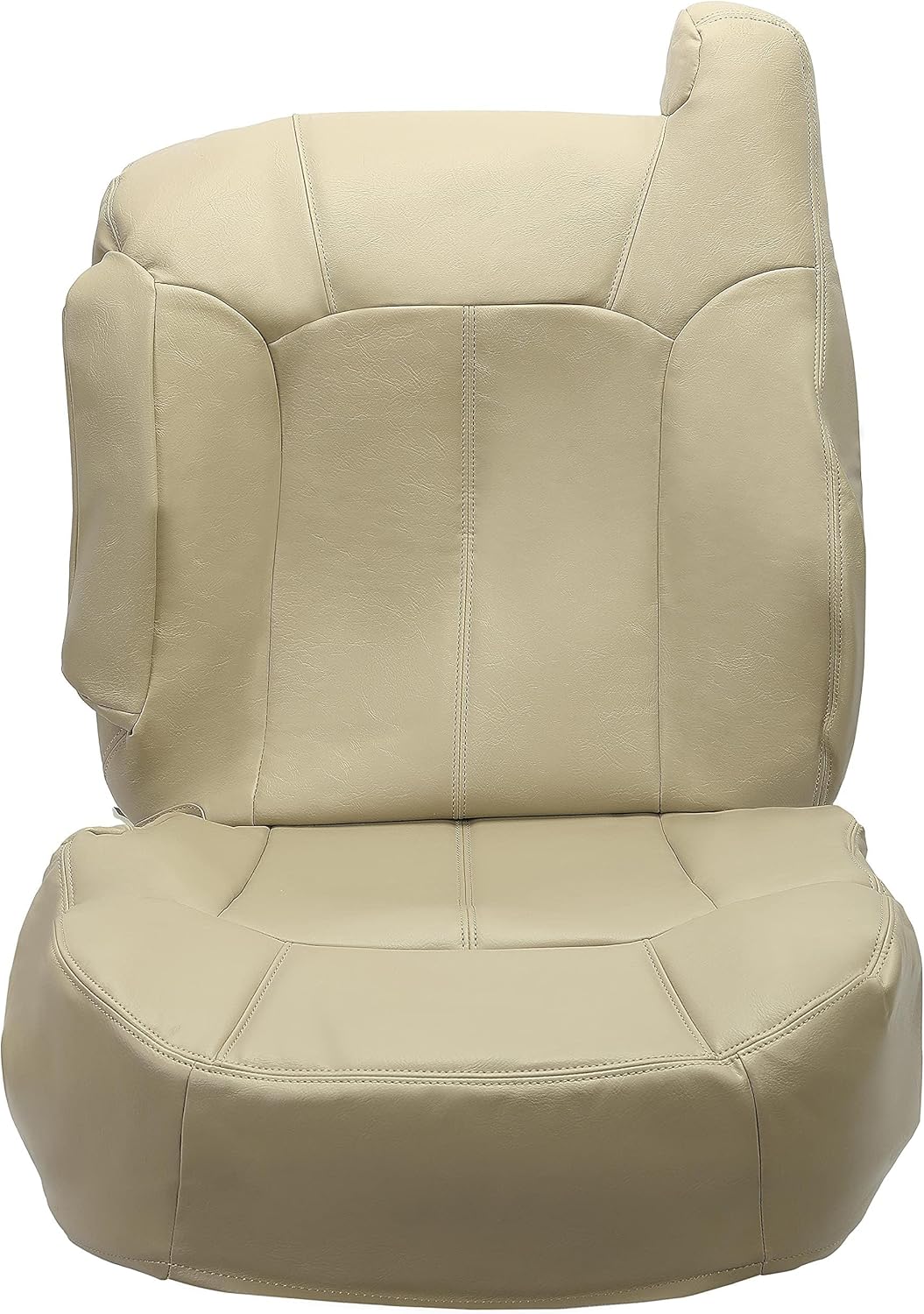 ECOTRIC Front Left Seat Cover Compatible with 2000-2002 Chevrolet Chevy Tahoe Suburban 1500 2500 Artificial Leather Light Shale Tan Driver Side