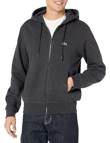 Lacoste mens Classic Fit Hooded Zippered Sweatshirt