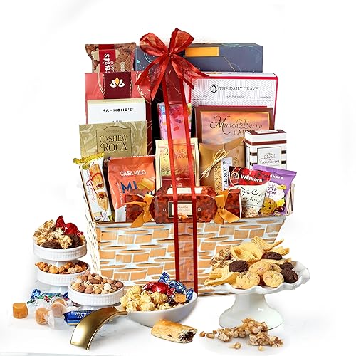 Broadway Basketeers Cesta de regalo gourmet para mujeres, hombres, familias, universidad – Entrega para vacaciones, agradecimiento, agradecimiento,
