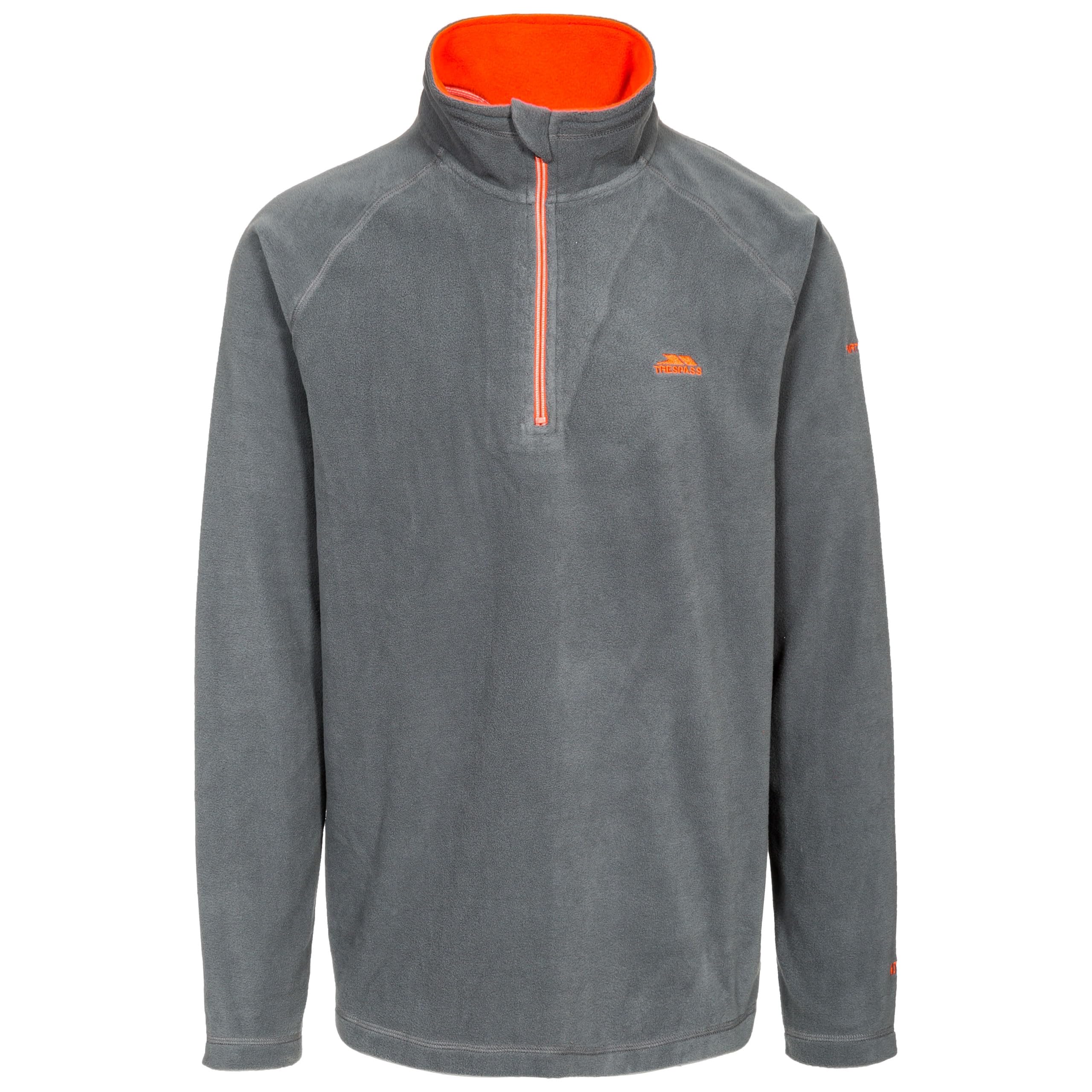 Trespass Mens Casual Fleece Top Blackford - Anti Pilling, 1/2 Zip Neck, Contrast Inner Collar, Contrast Neck Tape, Knitted, 100% Polyester