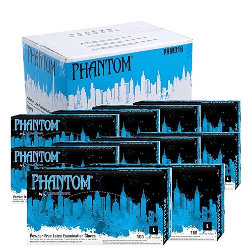 Miniatura 8 de Adenna PHM915 Phantom - Guantes de látex sin polvo, de 6 mil, grado médico, color negro, mediano, caja de 100
