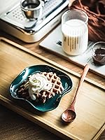 Vista 7 de Soporte para cuchara, soporte de cuchara de cerámica con borde con volantes para estufa, moderna decoración de cocina, soporte para cucharón