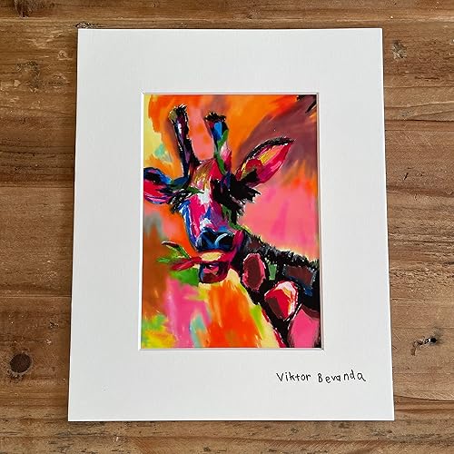 Miniatura 4 de Vichy's Art Giraffe  5" x 7" Handmade Print, Replica Made by Viktor Bevanda, Museum-Quality Print, Acid-Free Luster Paper  Posters and Prints