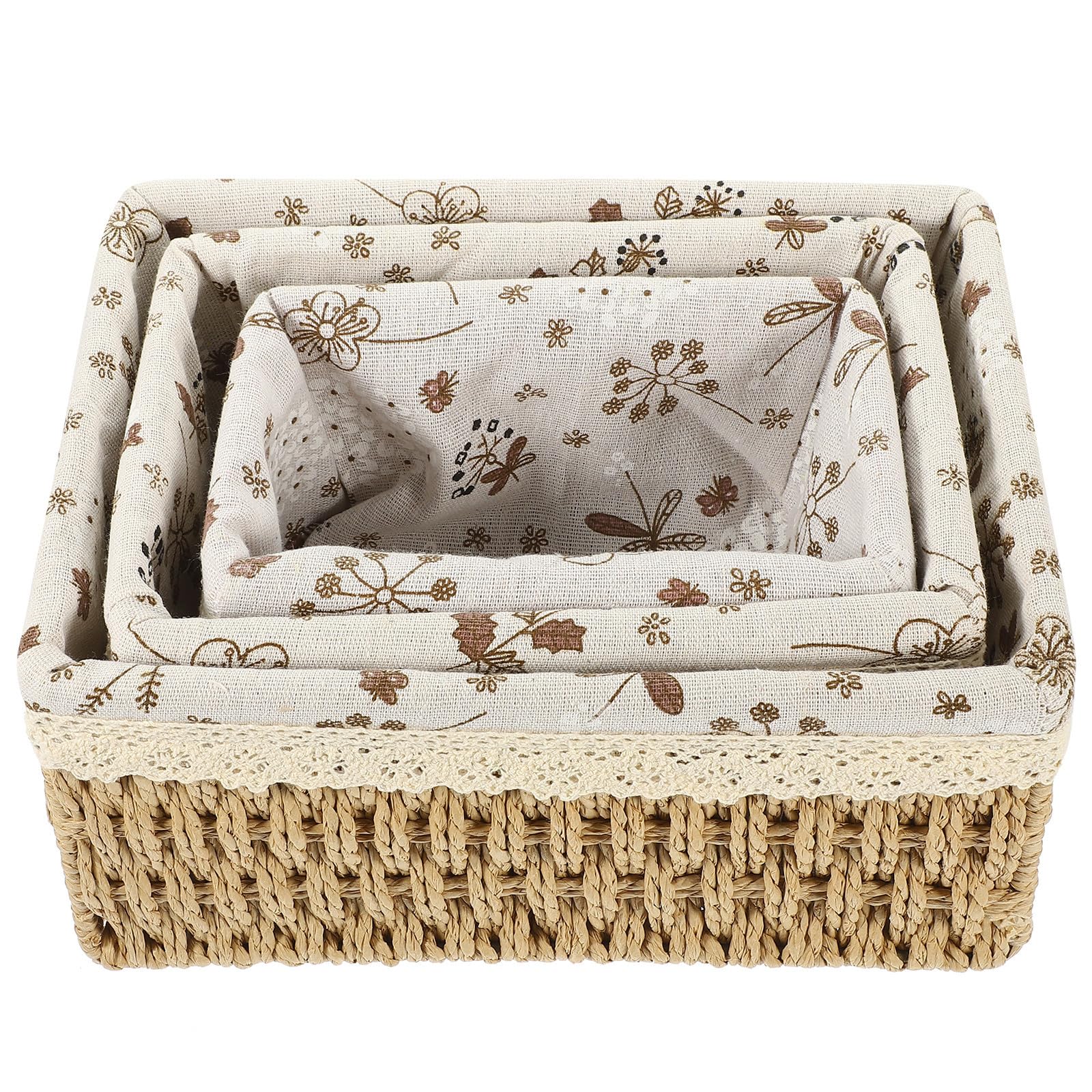 Panier de rangement en corde panier tressé main pour maquillage et jouets