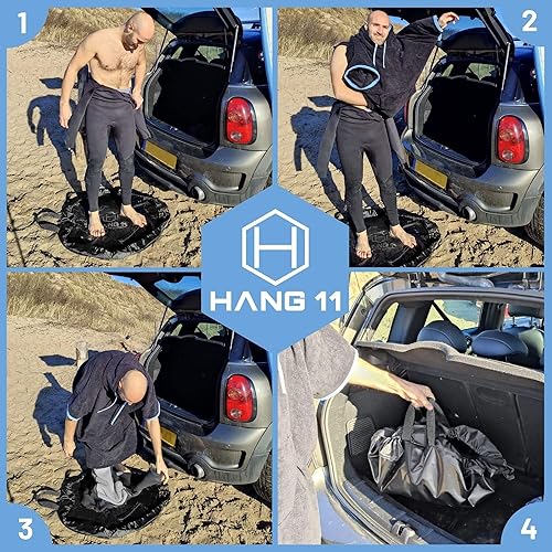 Miniatura 6 de Hang 11 Cambiador de traje de neopreno  Cambiador de surf con correa para el hombro, bolsa de neopreno impermeable, mantiene tu traje húmedo y coche