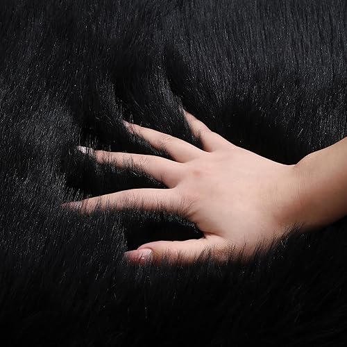 Miniatura 125 de Alfombra de piel sintética esponjosa de piel de oveja blanca, 4 x 6 pies, ultra suave, para dormitorio, mesita de noche, sala de estar, guardería