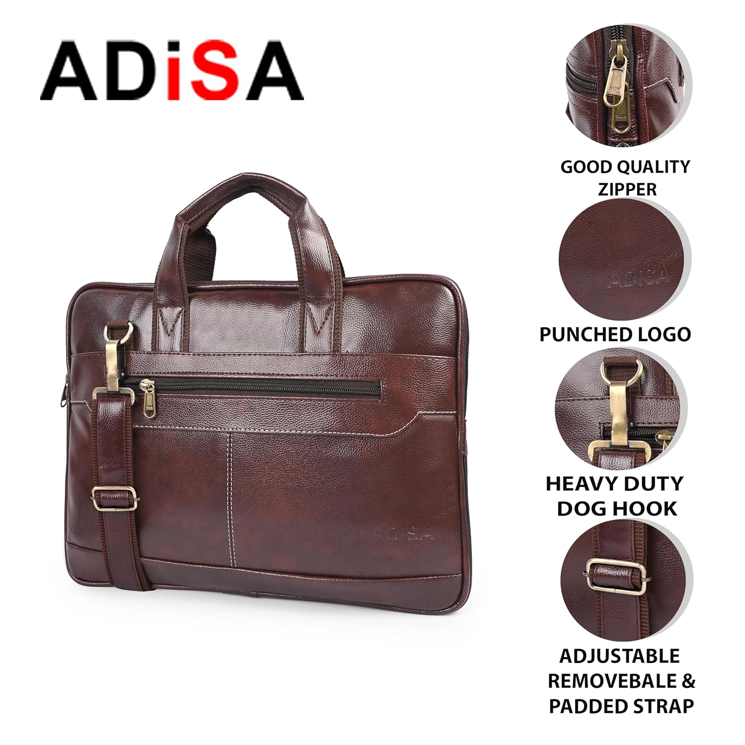 ADISA Laptop Messenger Office Bag Briefcase for Work for Men (Lb6050-Bro, Brown) 23 91Z3Ero4QtL. SL1500