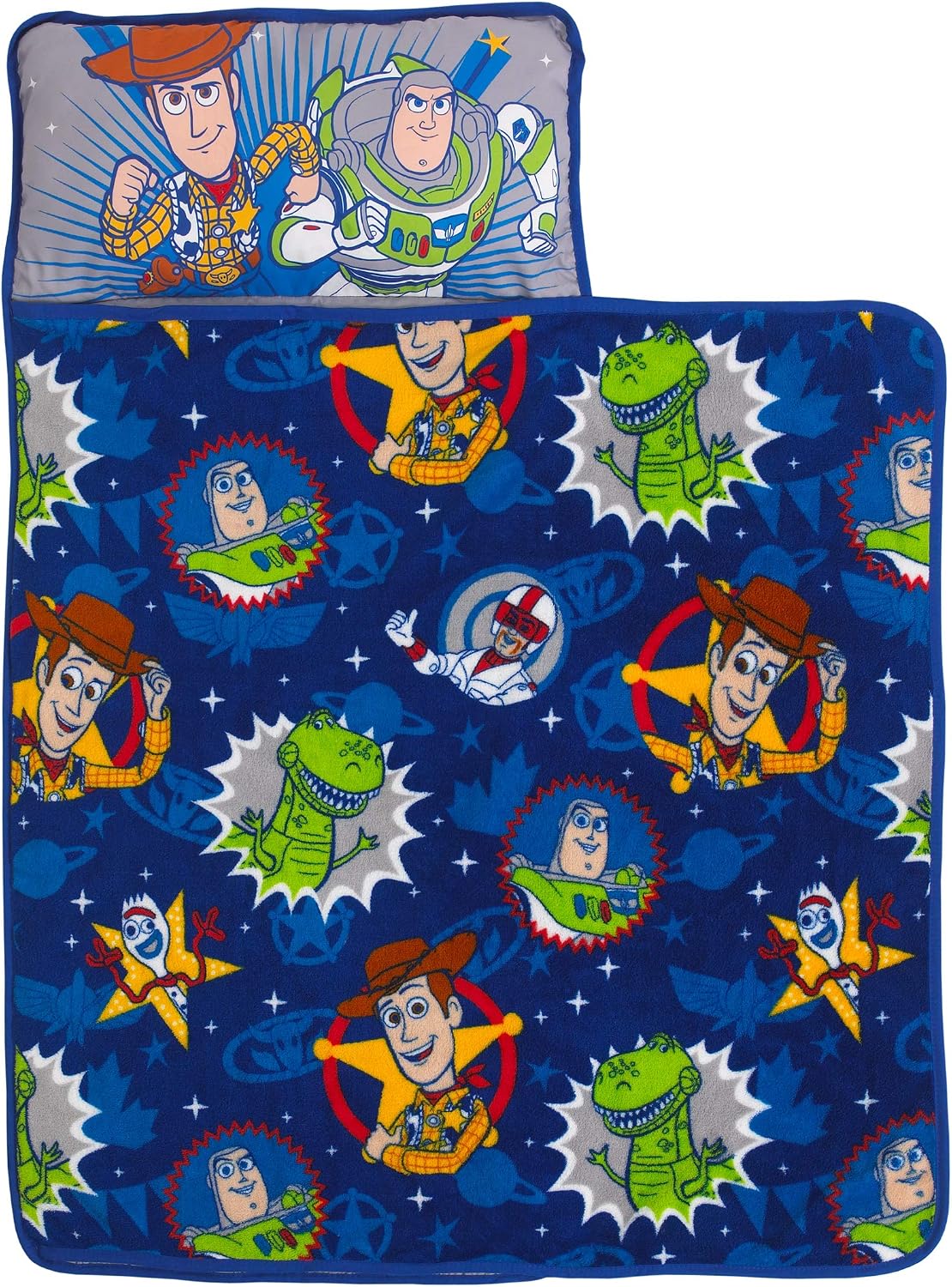 Disney Toy Story 4 - Toys in Action Toddler Nap Mat, Blue, Green, Yellow, Grey