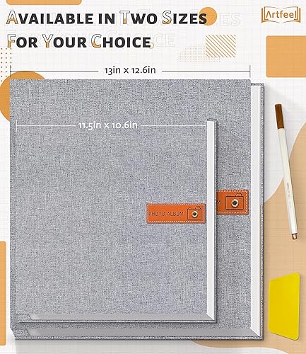 Miniatura 5 de Álbum de fotos autoadhesivas, álbum de recortes, 40 páginas libro de fotos grande para fotos de 4 x 6, 5 x 7, 8 x 10, álbum de cubierta de lino para