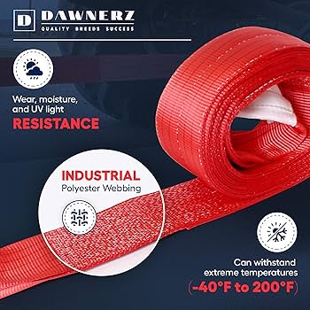 Amazon.com: Dawnerz Heavy Duty Tow Strap 20 ft 85000 lbs Minimum