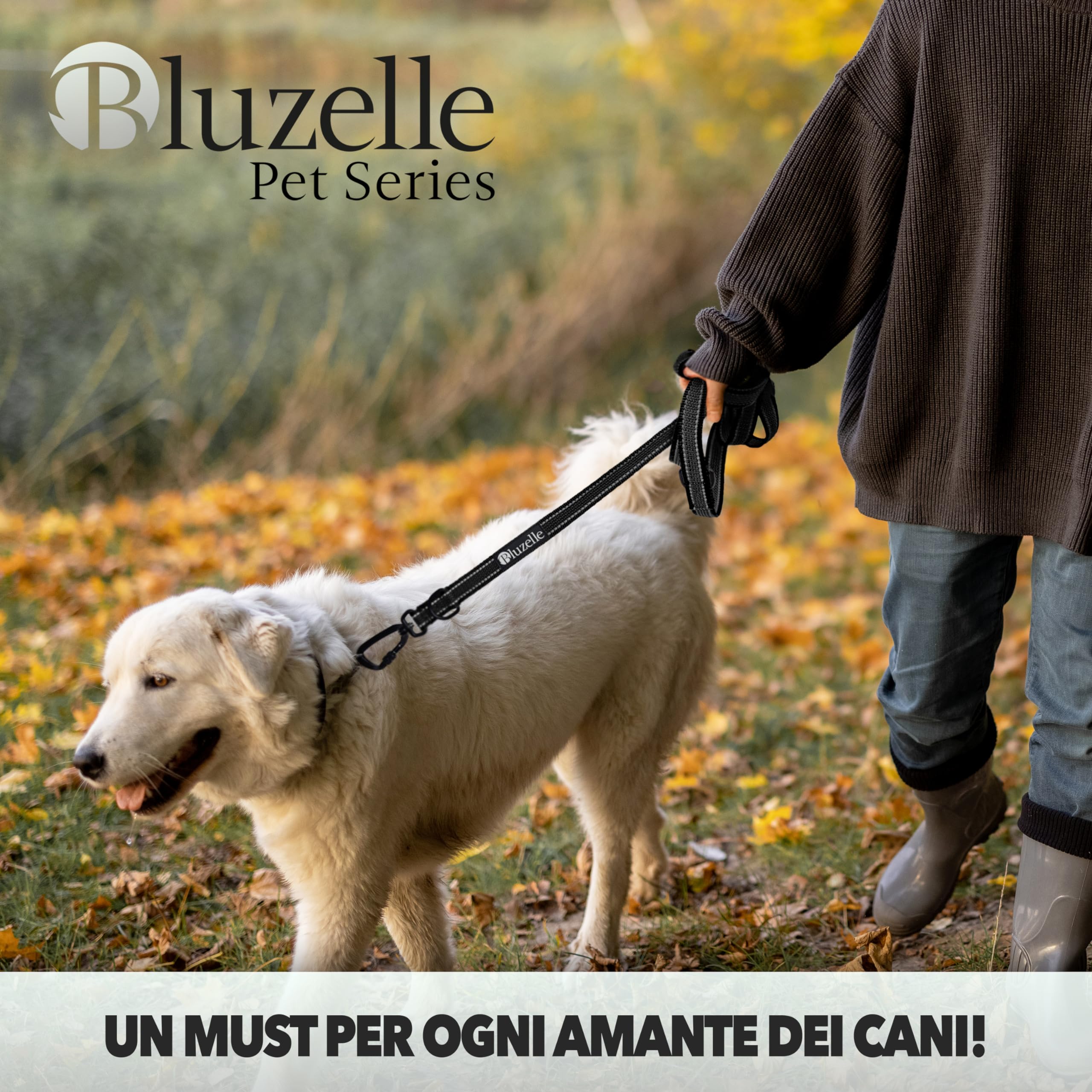 Guinzaglio Cane Robusto 3m Regolabile Piccoli e Grandi (10-100kg) – Gommato Antiscivolo & Mani Libere – Moschettone Sicurezza – STRONGHOLD – Marchio Tedesco
