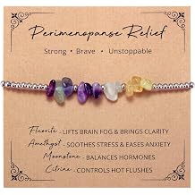 Ukodnus Menopause Bracelet for Women, Hot Flashes Relief Hormone Balance Jewelry, Mood Swings Stress Sleep Support, Menopause Gift Self Care Wellness Bracelet