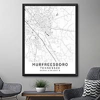Vista 4 de Mapa de Murfreesboro, Tennessee, Light 2 (12x16)