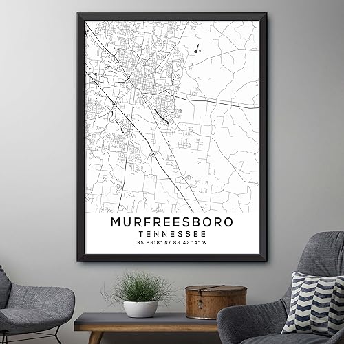 Miniatura 4 de Mapa de Murfreesboro, Tennessee, Light 2 (12x16)