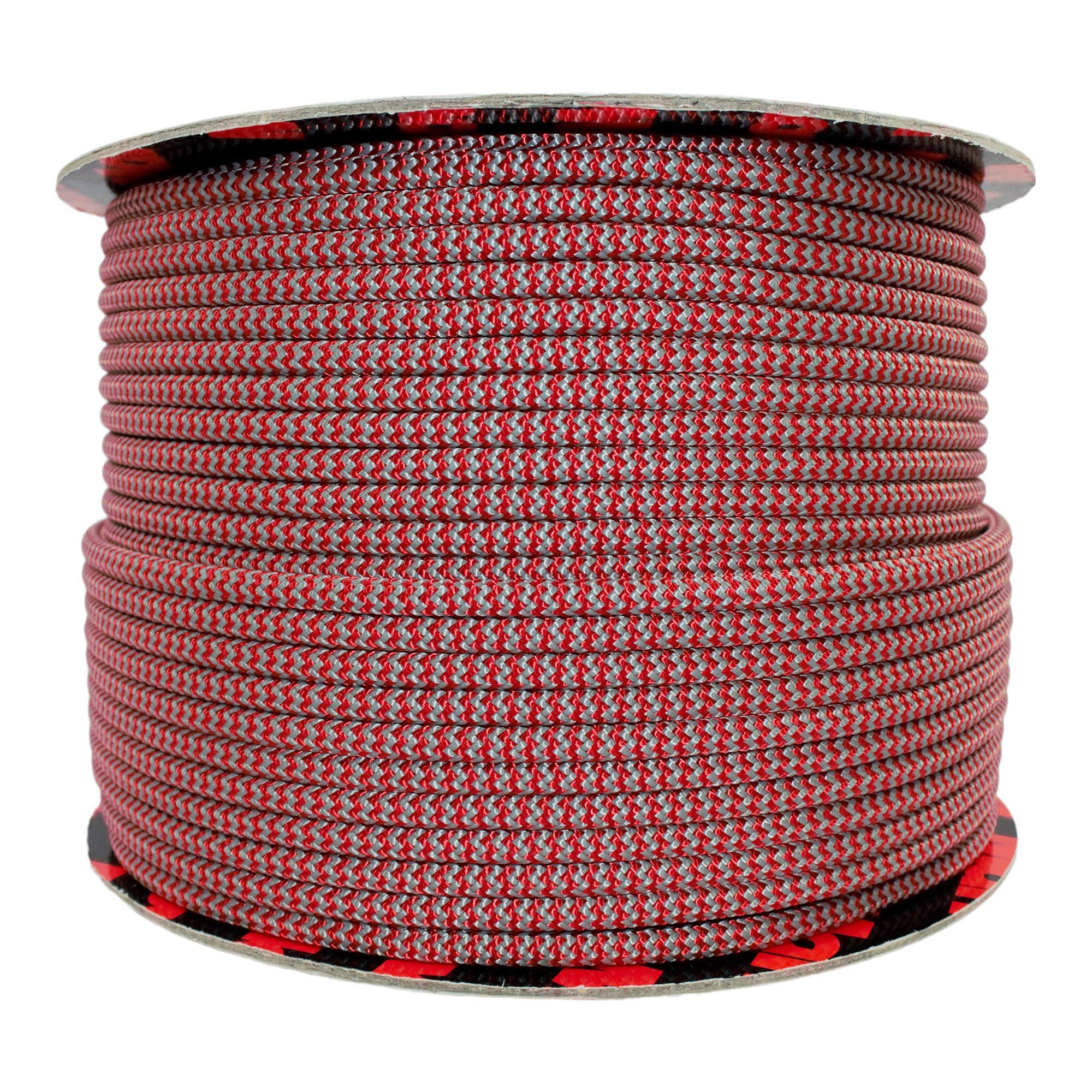 SGT KNOTS Marlow Solid Braid Utility Rope for Outdoor, Tie Downs and Leisure Marine (8mm x 656ft, Red)
