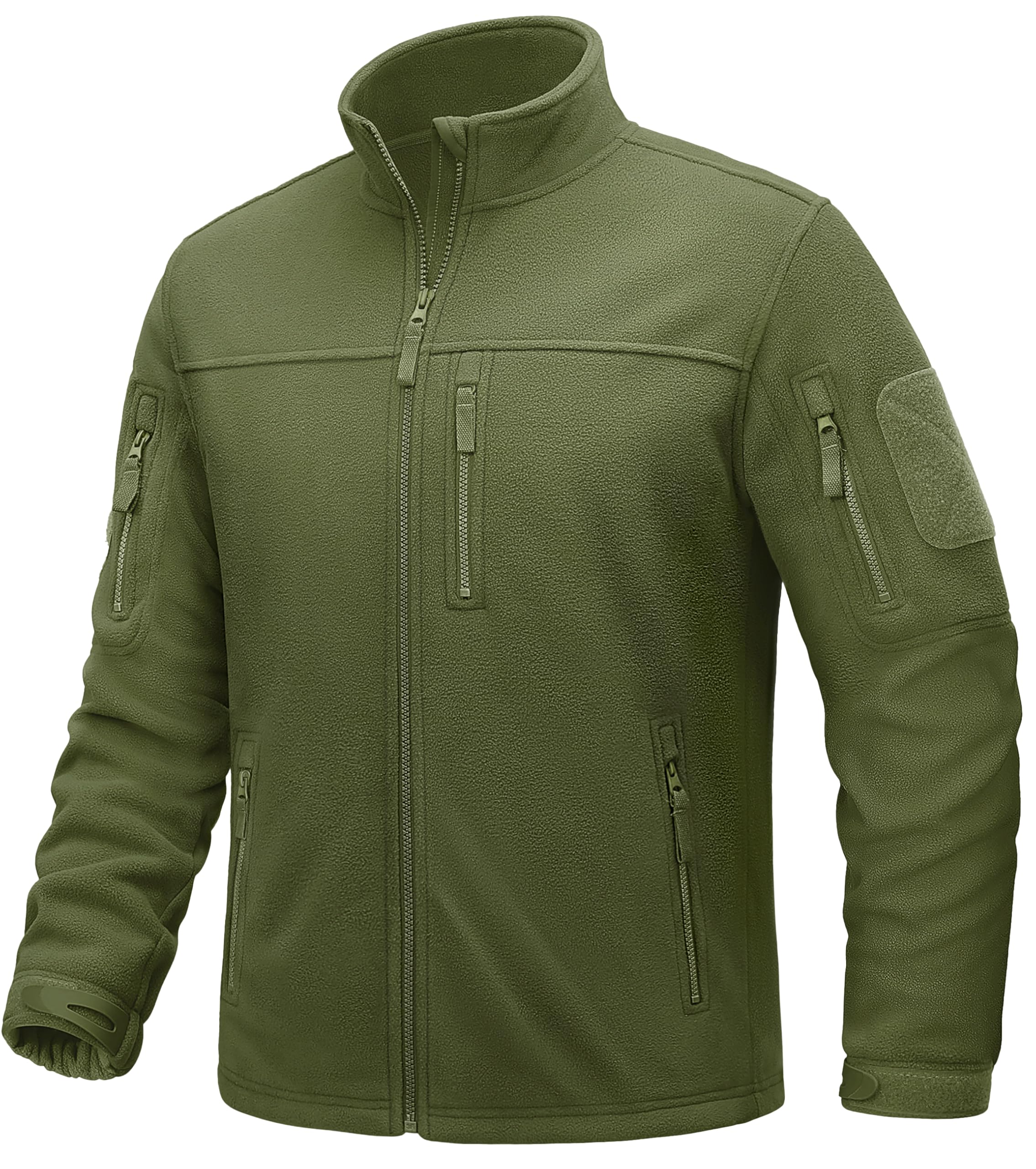 TACVASEN Men's Fleece Jacket Full Zip Winter Lightweight Tactical Jackets Outdoor Hiking Coats with Pockets