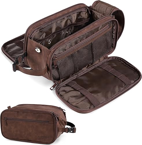 PAVILIA Neceser para hombres y mujeres, bolsa de viaje, estuche organizador de artículos de tocador, artículos esenciales de viaje, kit de afeitado,