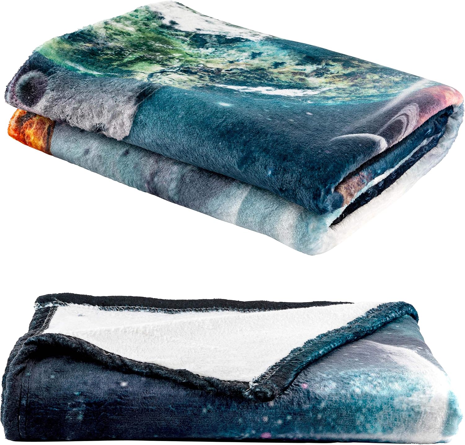 Solar System Throw Blanket, Extra-Large Outer Space Blanket for Kids Boys and Girls, Fleece Planets Blanket with Outer Space Galaxy Theme (50in x 60in) Plush Kids Throws for Boys for Bed, Couch, Sofa