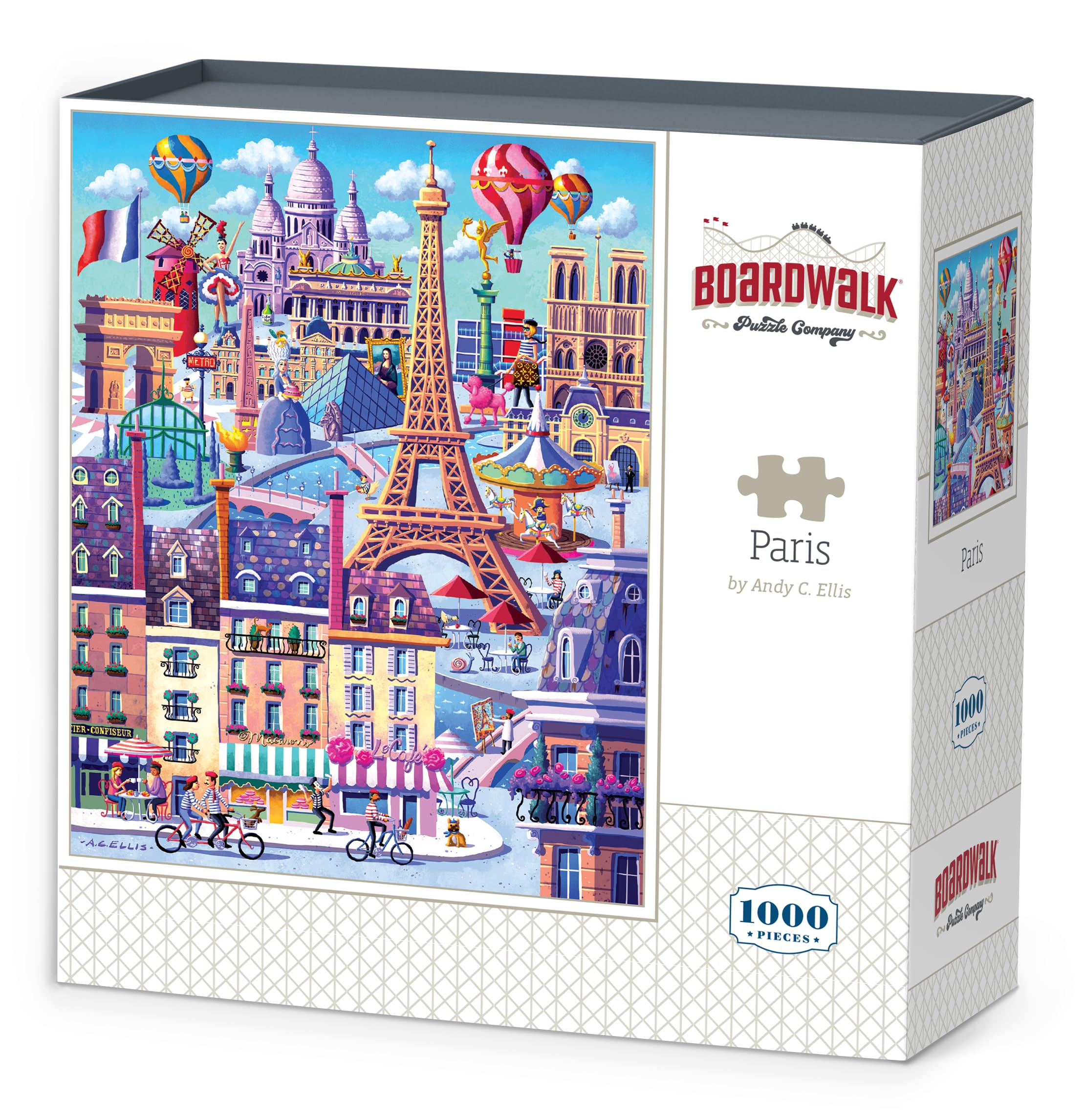 Boardwalk Puzzles Paris, 1000 Piece Jigsaw Puzzle for Adults, Made in USA