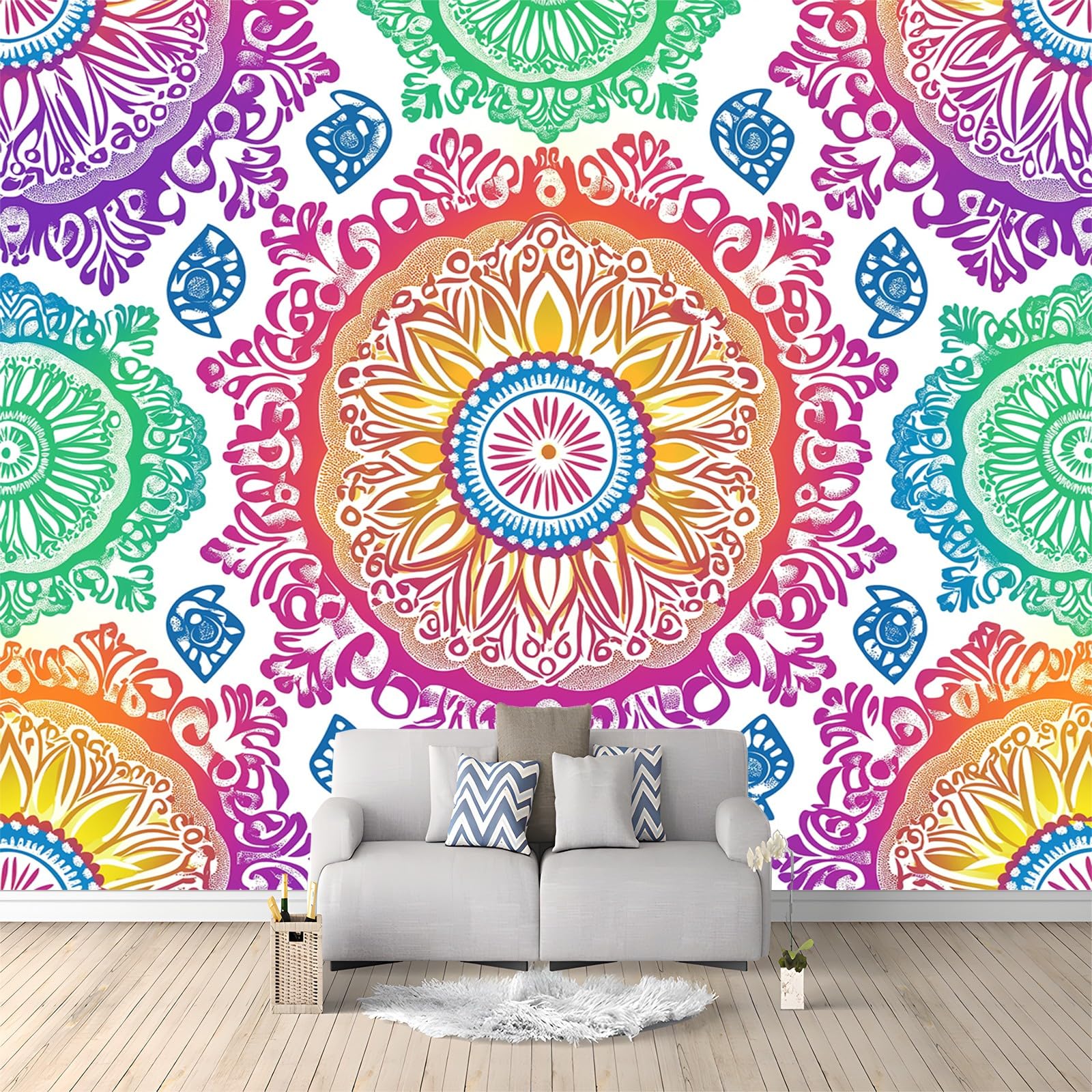 Papier peint intissé rouge avec poster géant mural 3D et décoration murale indienne 200x140 cm