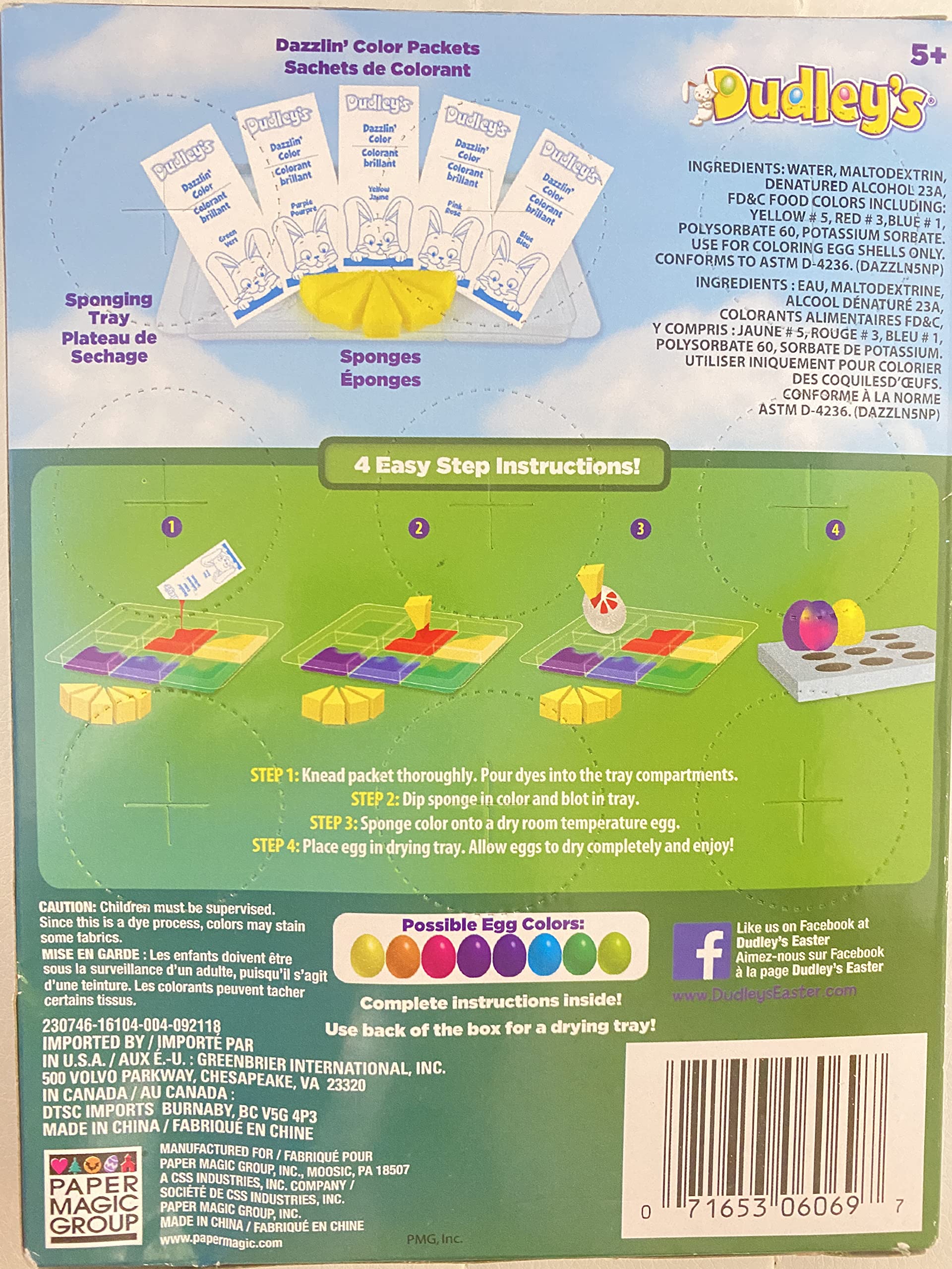 Dudley's Easter Egg Dye Coloring Decoration Kit - Color Pop