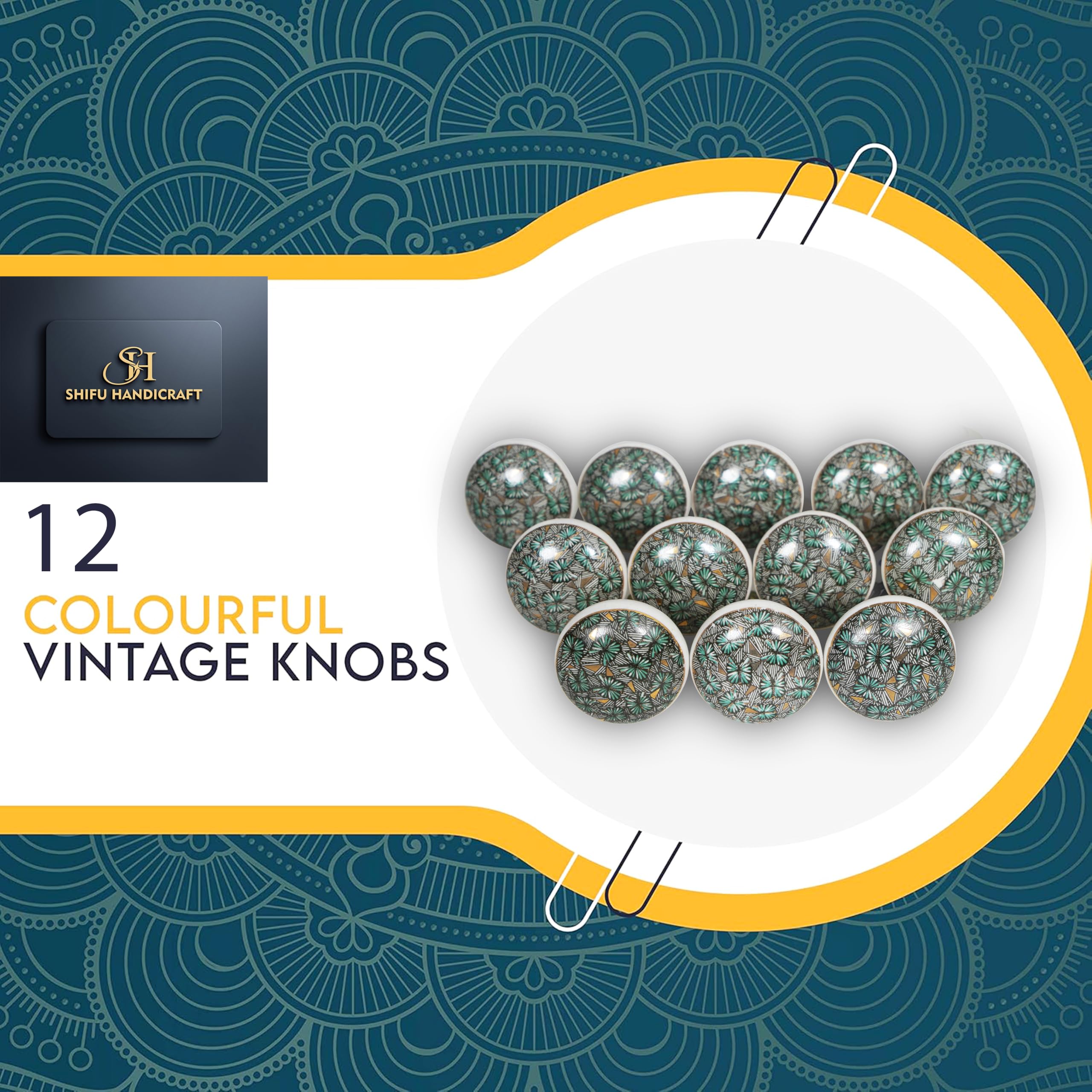 Knäufe für Schränke und Schubladen, Vintage-Keramik, bunt, Küchenmöbel, Ziehgriffe, Schränke für Kleiderschrank, Zuhause, 12 Stück