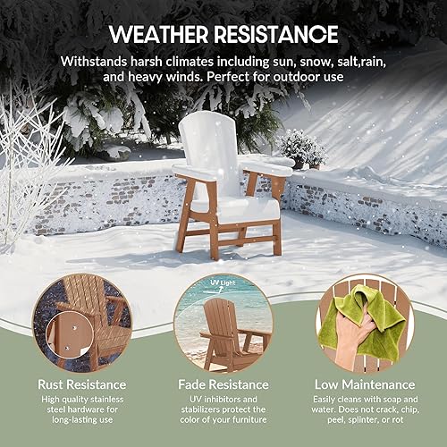 Miniatura 3 de WestinTrends Dylan Dylan - Silla de comedor Adirondack para patio al aire libre, resistente a la intemperie, teca
