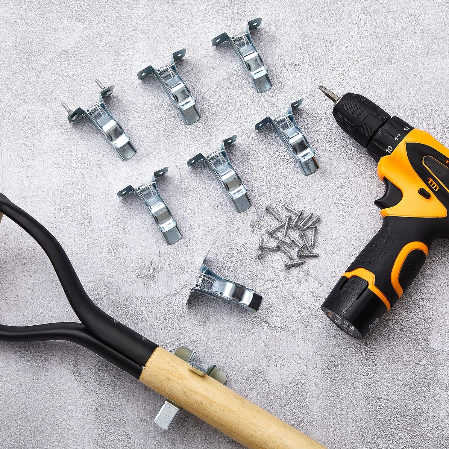 Zonon 30 Pcs Heavy Duty Spring Clips Clamp Tool Hanger Spring Clamps Garage Closet Wall Organizer for Tools Rakes Brooms Mops, Ideal for Organizing Work and Storage Spaces