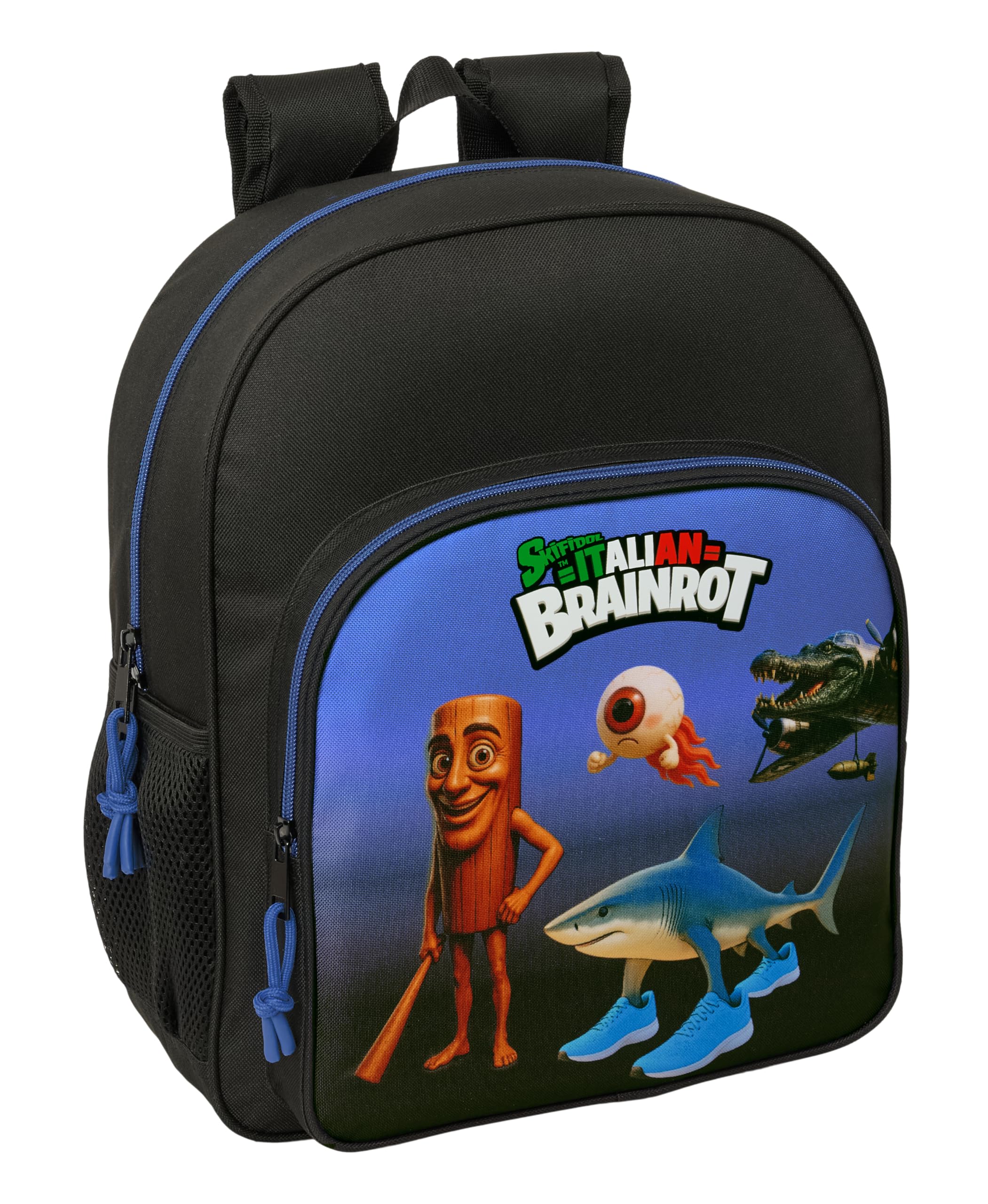 safta BRAINROT Schulrucksack für Kinder, anpassbar an Kinderwagen, ideal für Kinder im Schulalter, bequem und vielseitig, Qualität und Widerstandsfähigkeit, 32 x 12 x 38 cm