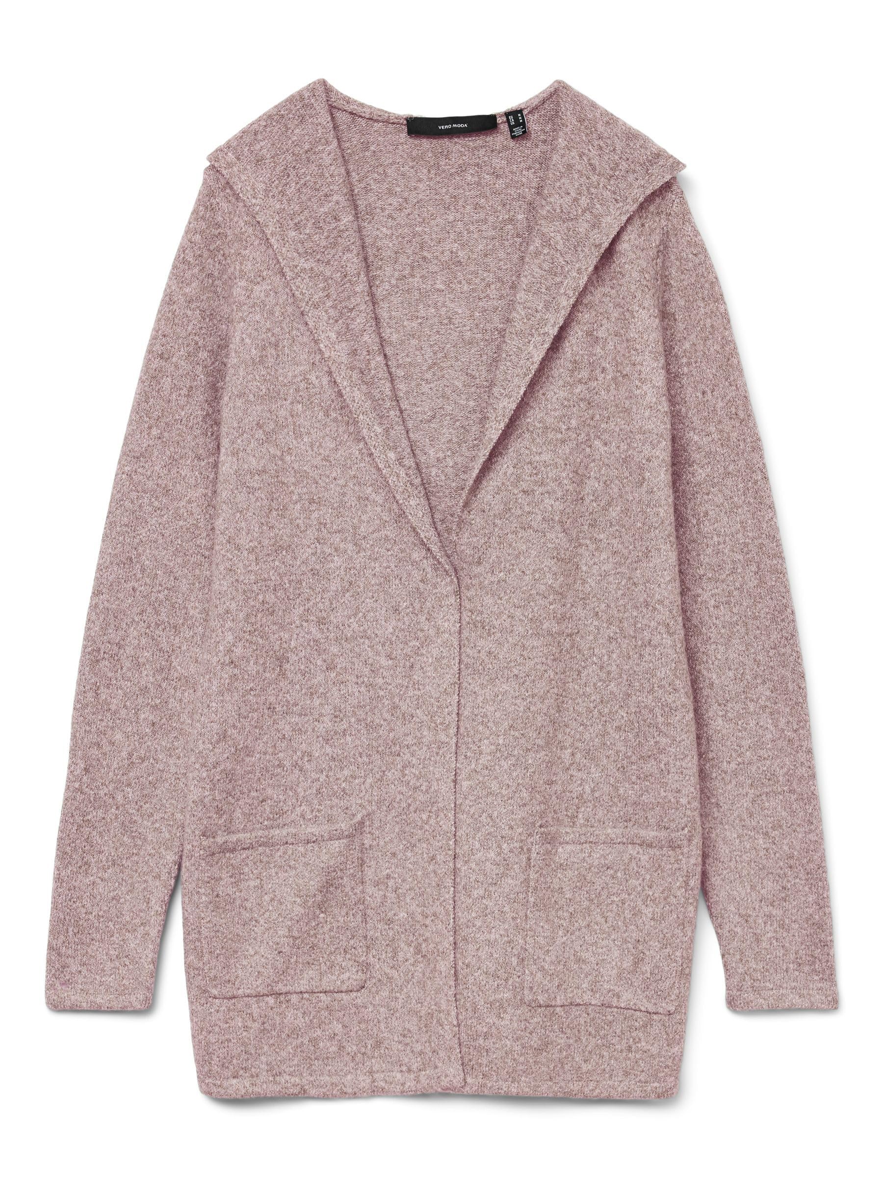 Vero Moda Women's VMDOFFY LS Open Hood Cardigan GA NOOS Pullover Sweater, Grey, S