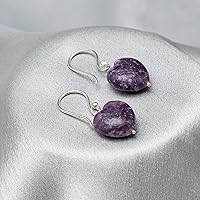 Vista 52 de Gempires Natural Heart Crystals Earring, Heart Gemstone, Energy Healing Crystals, Birthday, Gift for Her, Gemstone Jewelry Yaxaite