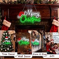 Vista 5 de Alegre Navidad Decoración para el Hogar Sombrero de Papá Noel Letrero de Neón LED Luces de Navidad Ornamentos Árbol de Decoración Letreros de Neón