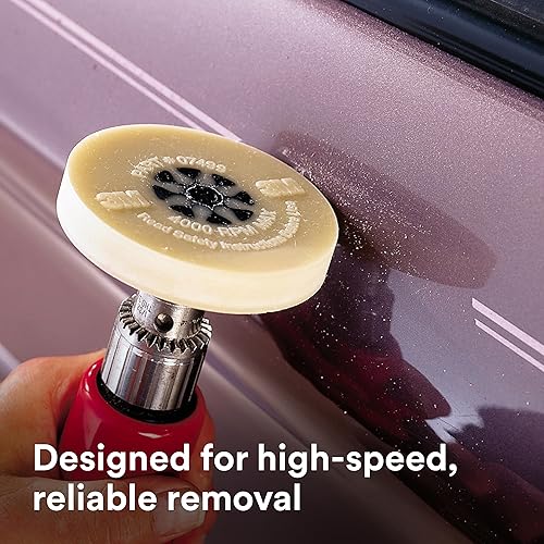 Miniatura 10 de Cubitron 3M Stripe Off Wheel  Removedor de adhesivo  Rueda de borrador  Elimina calcomanías, rayas, vinilo, cintas y gráficos  4 pulgadas de