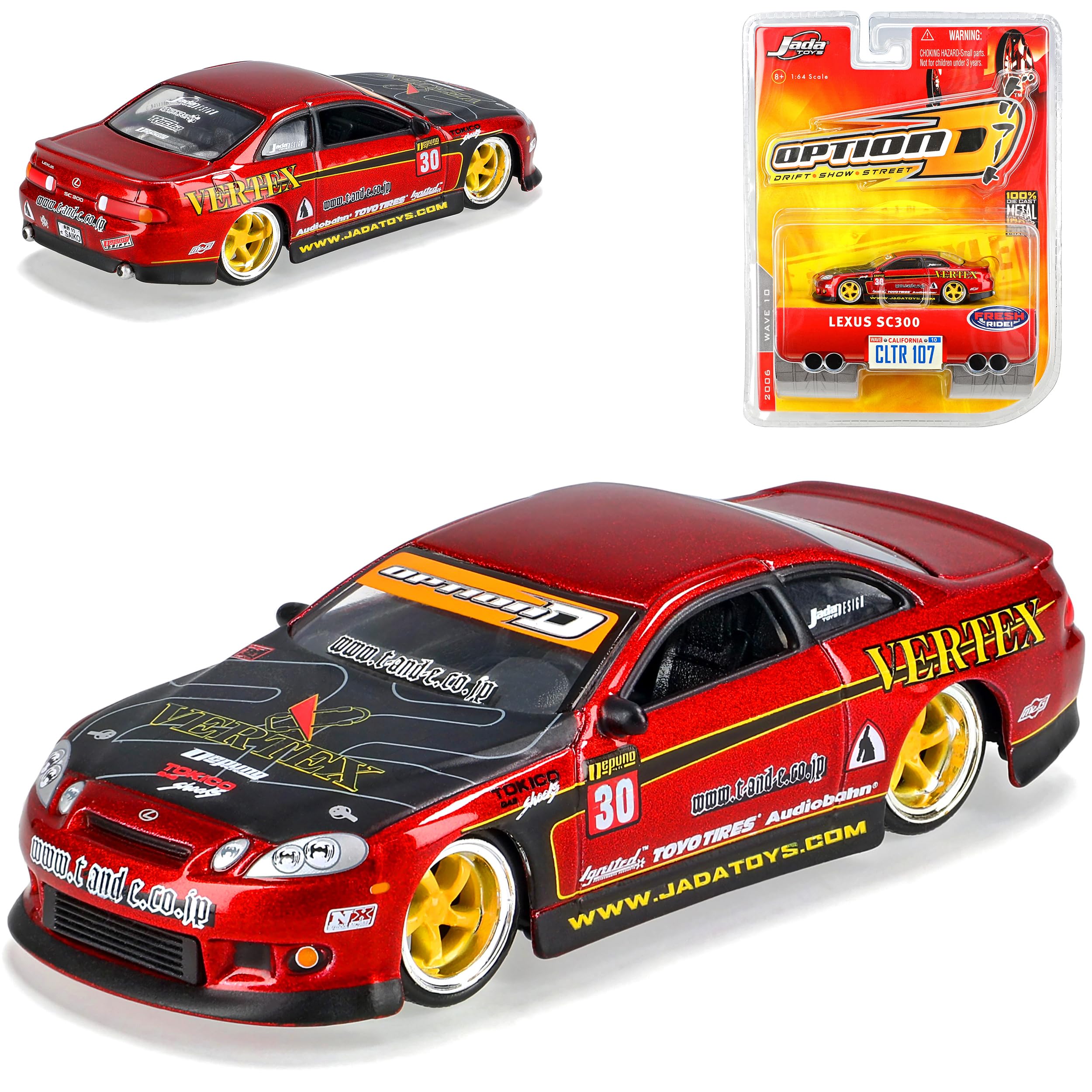 Lexus T*o*y*o*t*a Sc300 Sc 300 Red Tuning Red 1/60 1/64 Jada Model