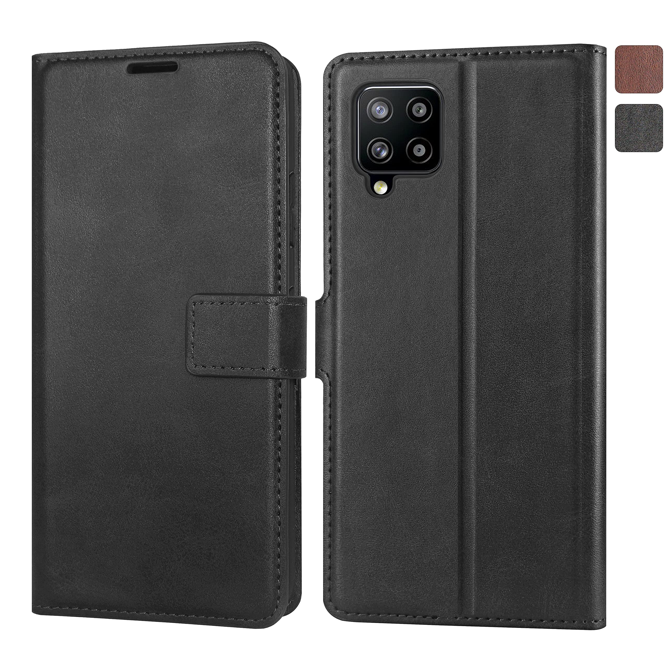 D DESSVON for Galaxy A42 5G Case Wallet Black Leather Flip Folio Case for Samsung A42 with Card Slots Kickstand Magnetic Closure Ultra Slim Shockproof