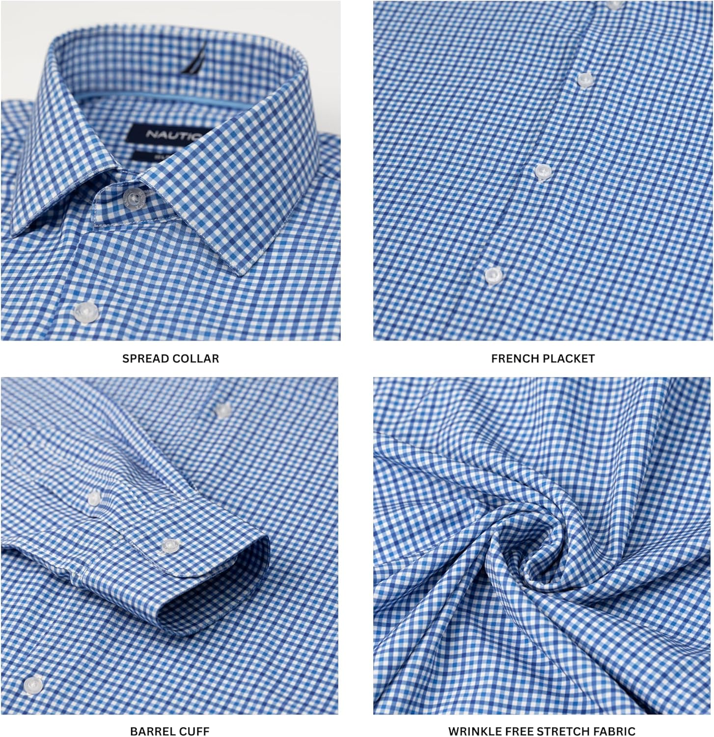 Nautica Regular Fit Long Sleeve Button Down Dress Shirts for Men - Wrinkle Free Long Sleeve Shirt Mens Formal 4-Way Stretch - Image 6