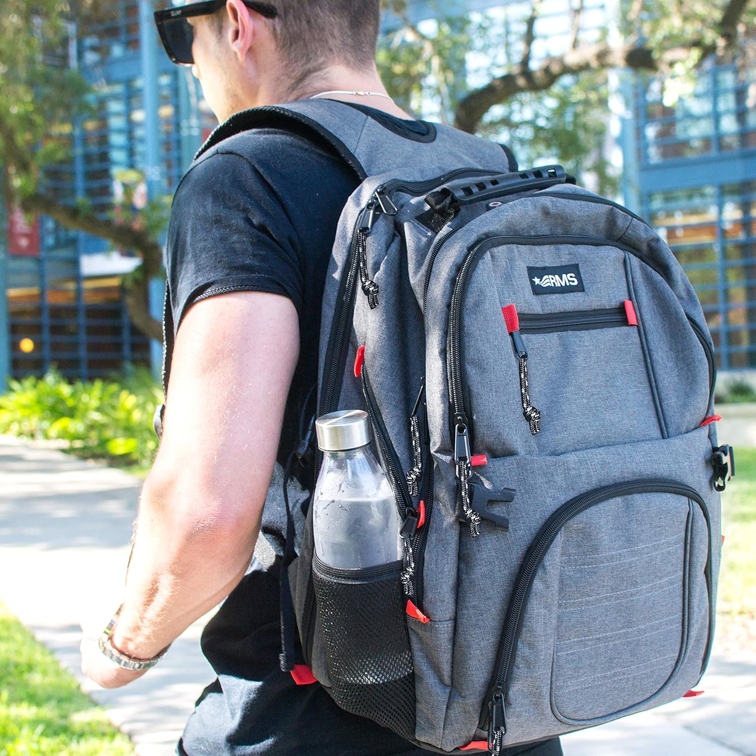 New Arrivals RMS Travel Laptop Business Backpack - Large Capacity and Anti Theft Backpacks for Men, Women or Students - Fits up to 17 inch notebook (Gray with Red Accents) Best Cyber Monday 🔥 RMS Travel Laptop Business Backpack - Large Capacity and Anti Theft Backpacks for Men, Women or Students - Fits up to 17 inch notebook (Gray with Red Accents)