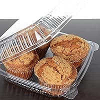 Vista 29 de Daxwell 8 x 8 x 3 pulgadas con bisagras de plástico (OPS) recipientes para llevar, microondas, E10005891 (caja de 200)