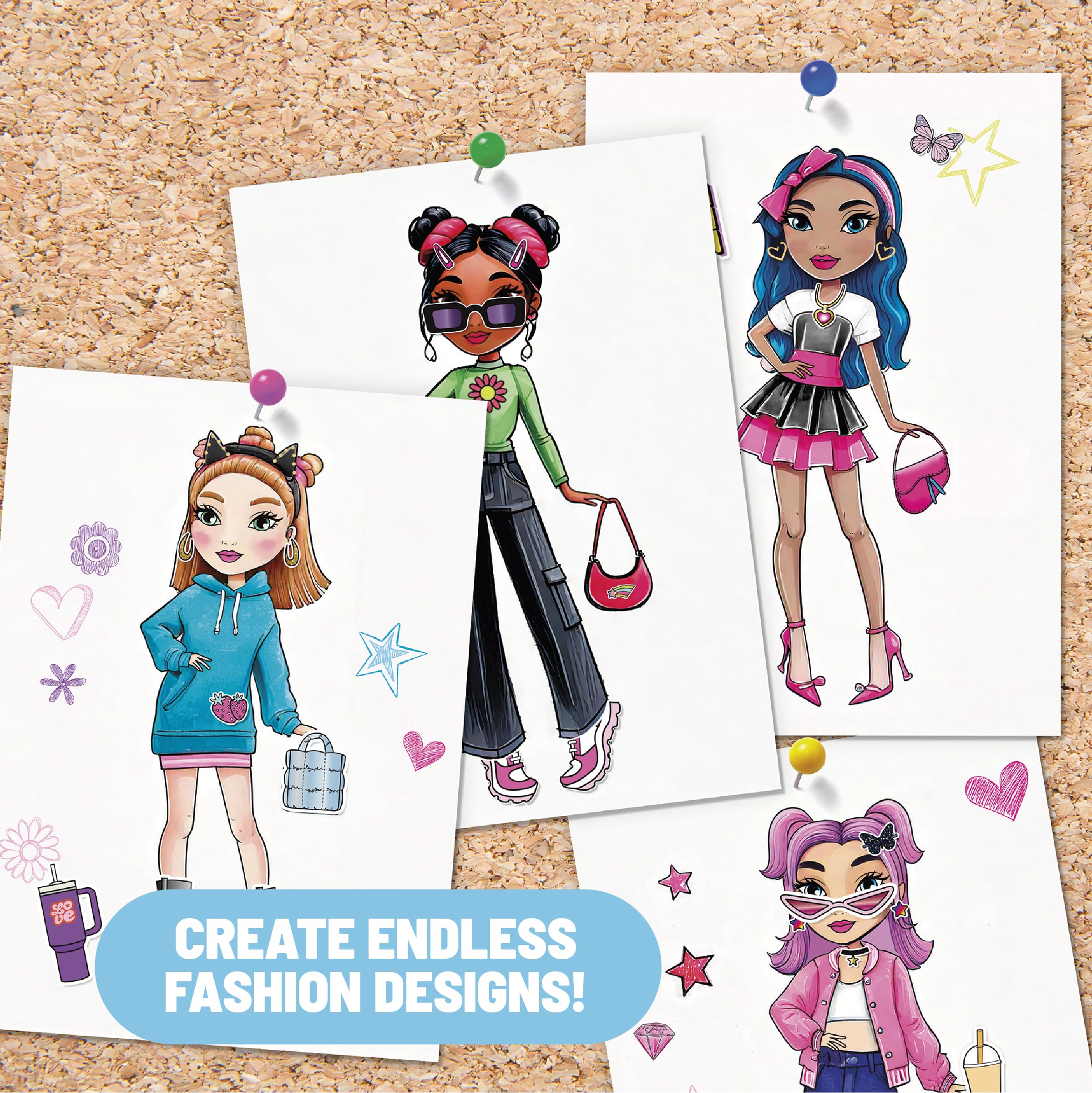 Claire's Light-Up Fashion Designer LED Tracing Tablet - 330-Piece Arts & Crafts Kit| Fashion Templates, Stickers, Colored Pencils & Paper| Kids Coloring & Drawing Board Activity| Girls Toy Gift|Age 8+
